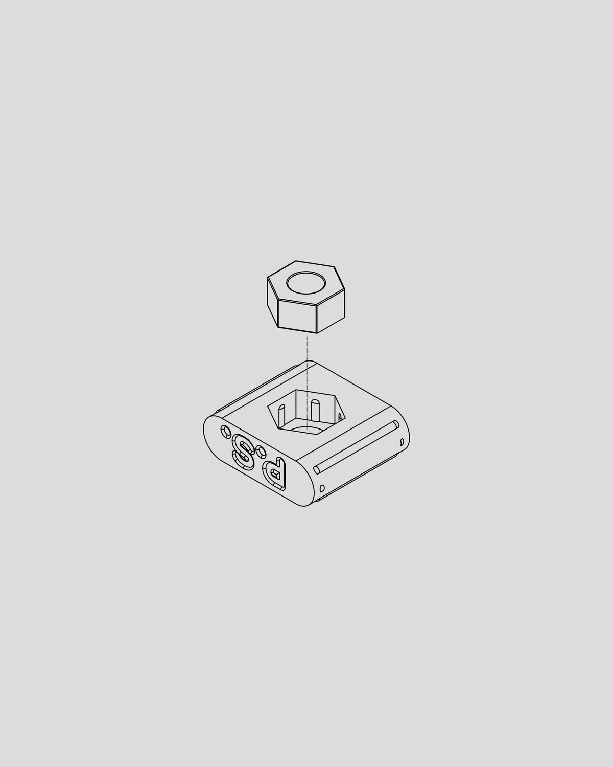 Frame Desk assembly — Prepare the nut holders
