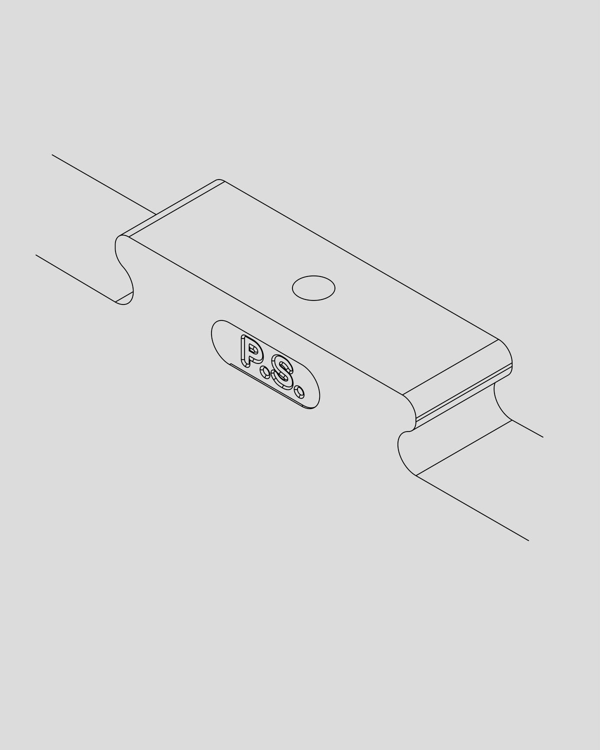 Frame Desk assembly — Position the holder logo as shown