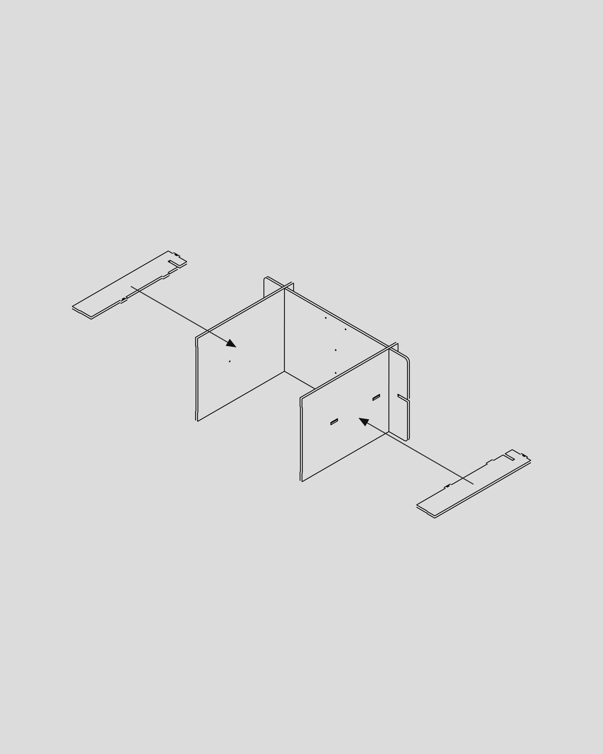 Frame Desk assembly — Fit both side pieces
