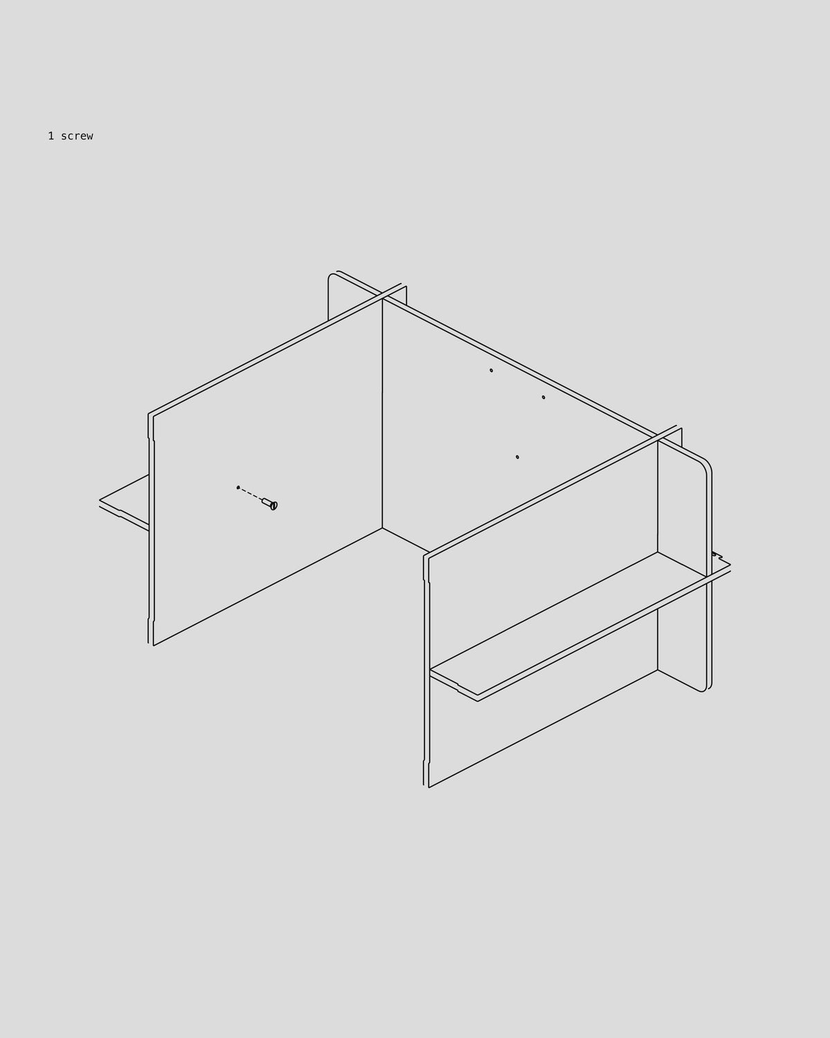 Frame Desk assembly — Secure the left side piece