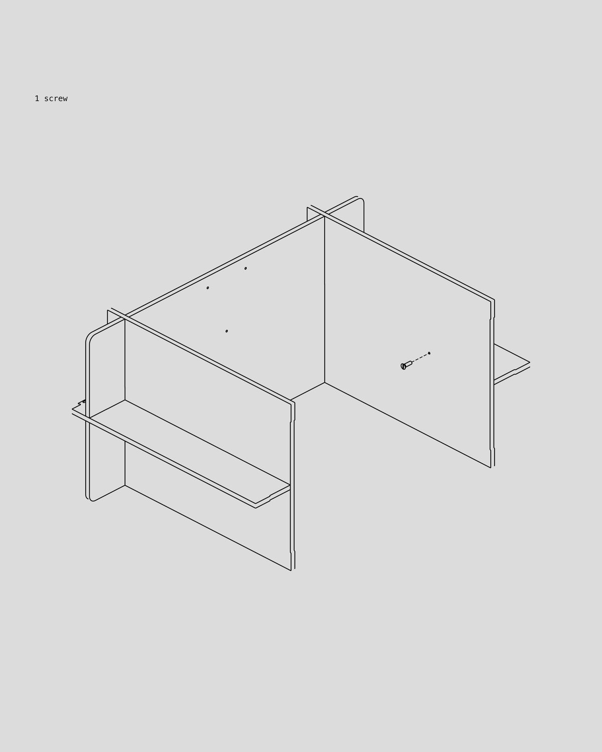 Frame Desk assembly — Secure the right side piece